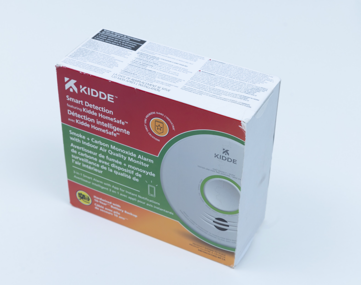 Kidde HomeSafe Smoke + Carbon Monoxide Alarm with Indoor Air Quality Monitor